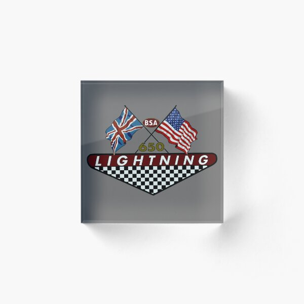 Vintage BSA 650 Lightning Motorcycles Design by MotorManiac Acrylic Block