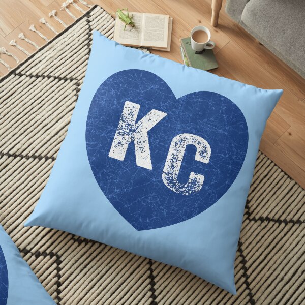 Royal Blue KC Blue Heart Kansas City Hearts I Love Kc heart Kansas city KC Face mask Kansas City facemask Floor Pillow