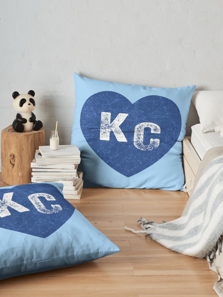 Alternate view of Royal Blue KC Blue Heart Kansas City Hearts I Love Kc heart Kansas city KC Face mask Kansas City facemask Floor Pillow