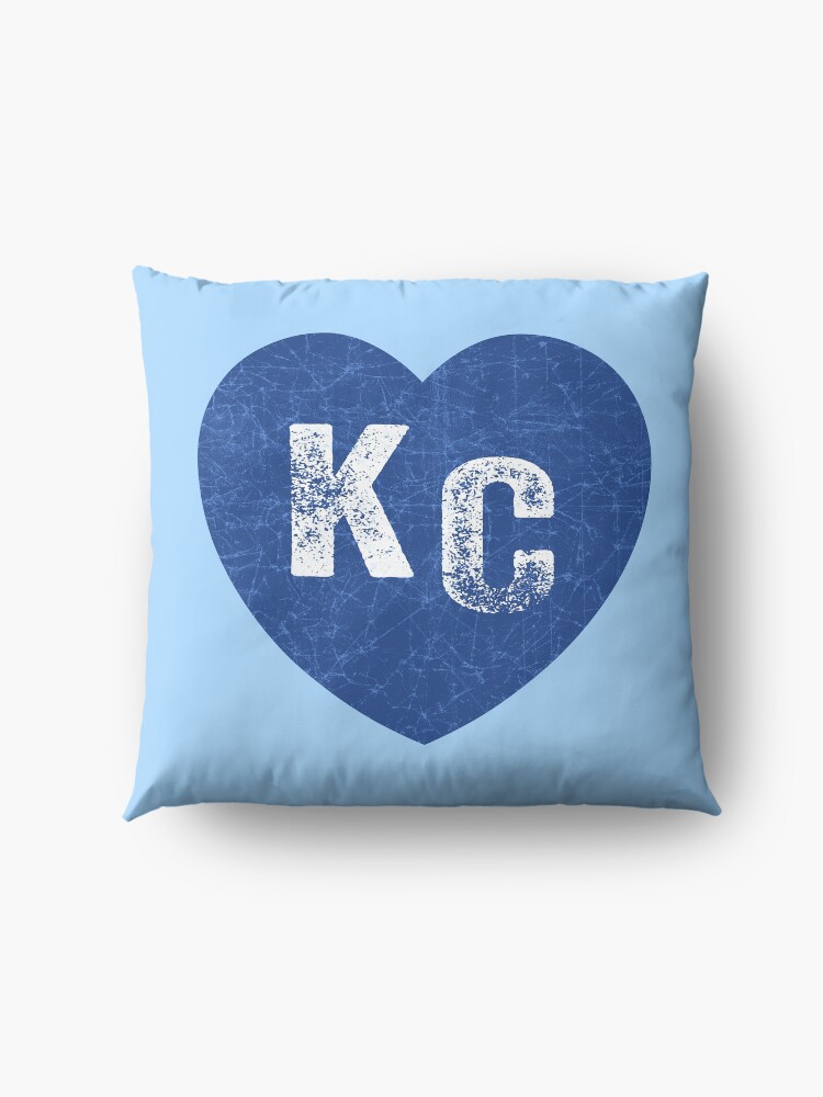 Alternate view of Royal Blue KC Blue Heart Kansas City Hearts I Love Kc heart Kansas city KC Face mask Kansas City facemask Floor Pillow