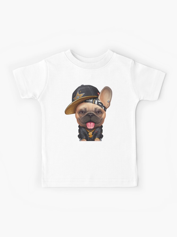 Onlybabycare French Bulldog Rap Star with Hip Hop Toddler Boys Girls Short Sleeve T Shirt 
