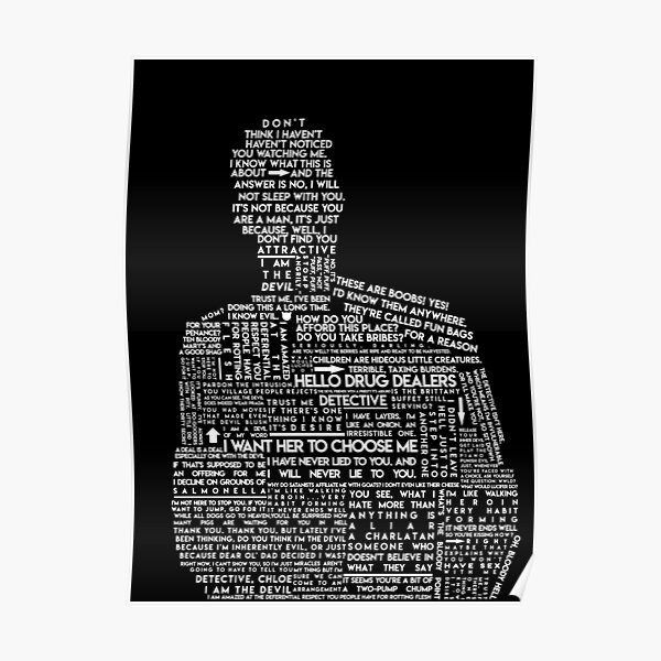 Lucifer Morningstar Typographie Blanc Poster