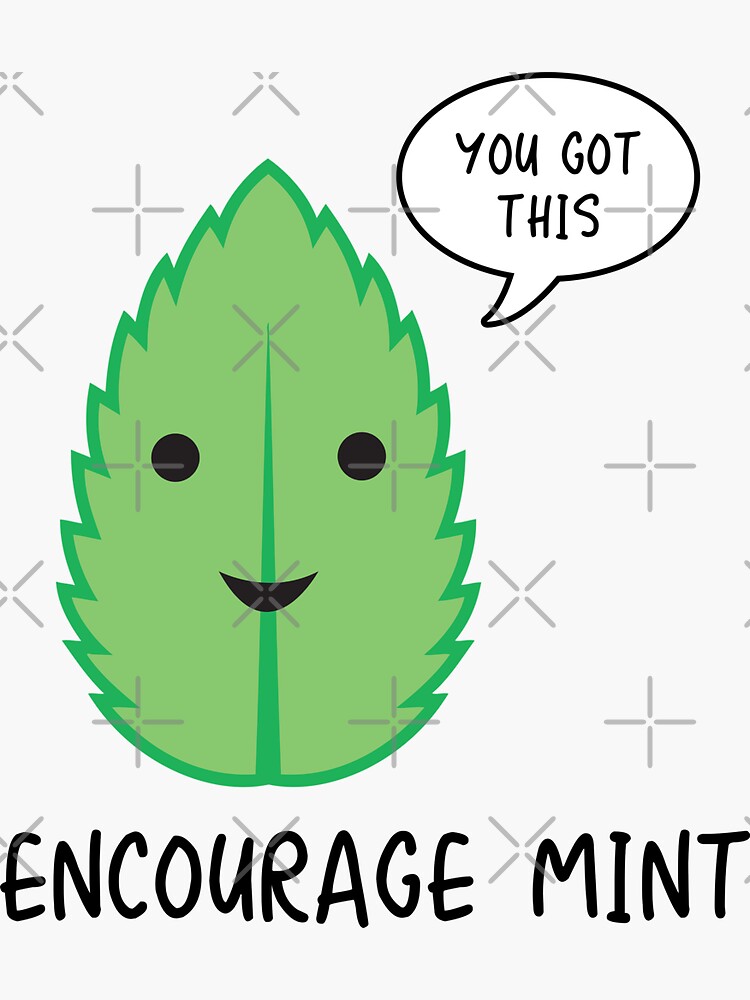 "Encourage Mint" Sticker for Sale by PKHalford Redbubble