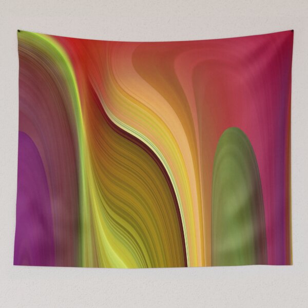 Item preview, Purple Pink Green Long Waved Line Abstract designed and sold by Ruth Palmer.