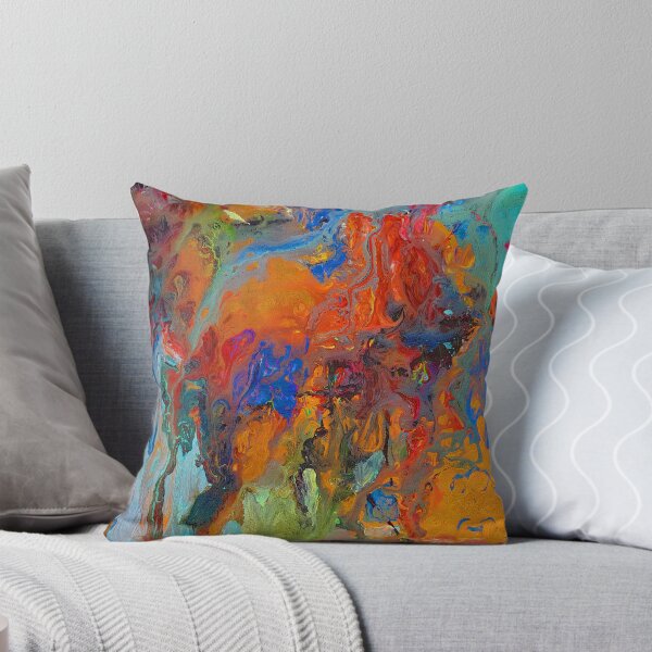 Aperçu de l'œuvre Abstrait fluide multicolore bleu orange créée et vendue par Ruth Palmer.
