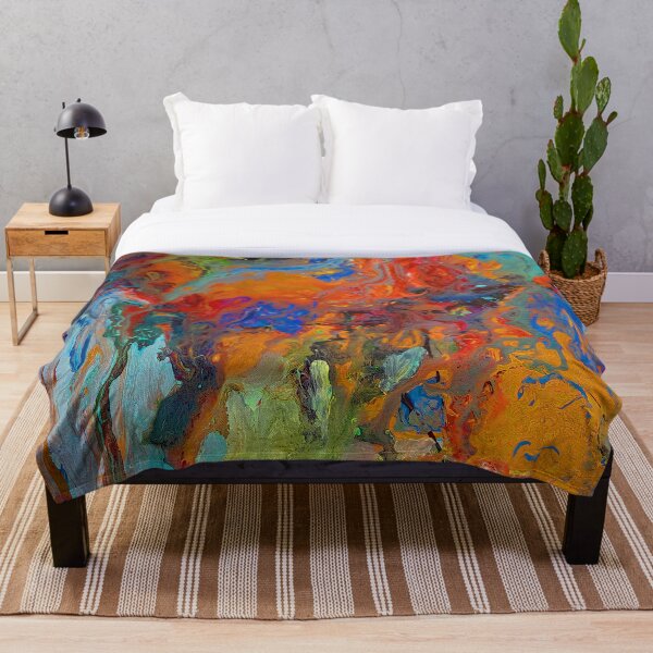 Item preview, Multi Colored Fluid Abstract Blue Orange designed and sold by Ruth Palmer.