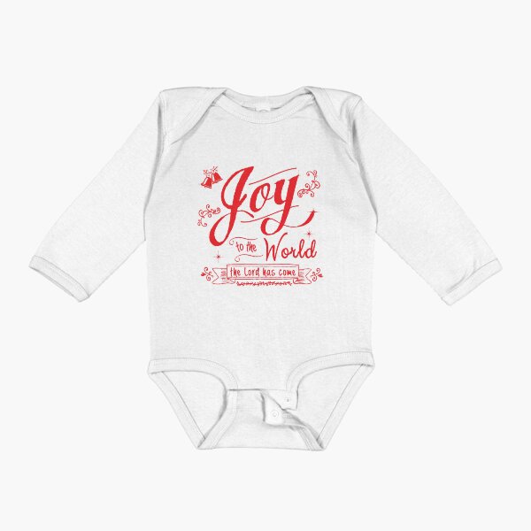 Joy to the World graphic by Jan Marvin Long Sleeve Baby One-Piece