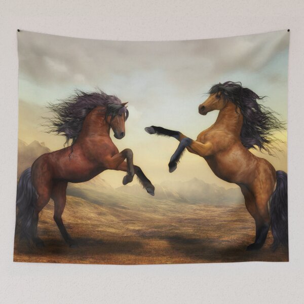 Item preview, Wild Horses Animals Stallion Artistic Painting Artwork designed and sold by livianasgifts.