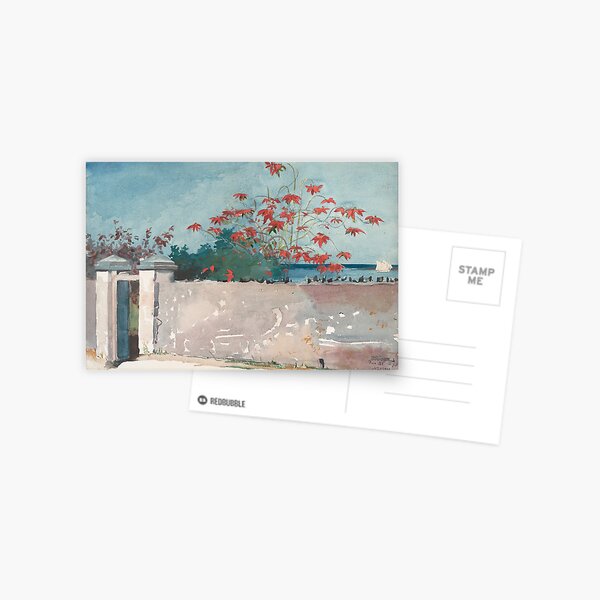 Item preview, Winslow Homer, A Wall, Nassua, The Bahamas, 1898. Beautiful tropical sunny spring watercolour fine art painting designed and sold by kierkegaard.