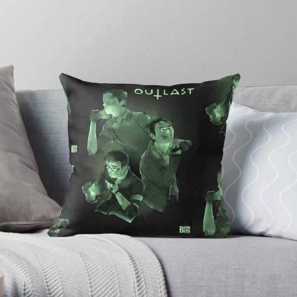 Three Peas in a A Pod (Night Vision) Throw Pillow