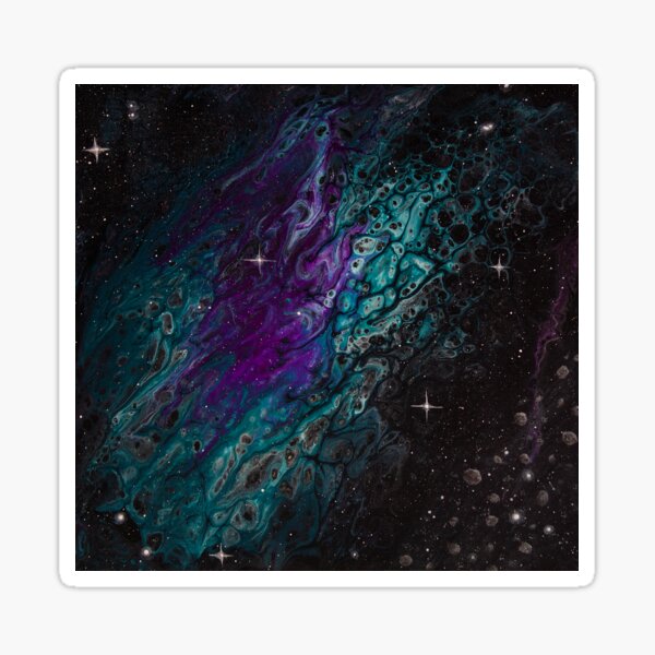Abstract Asteroid Painting - Aquarion Formation Sticker