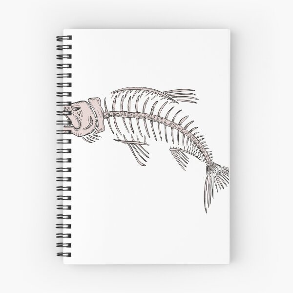 Item preview, King Salmon Skeleton Drawing designed and sold by patrimonio.
