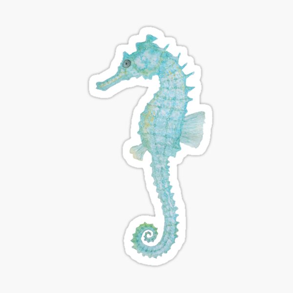 Item preview, Blue Watercolor Seahorse Painting. Undersea creature. designed and sold by PandaAvenue.