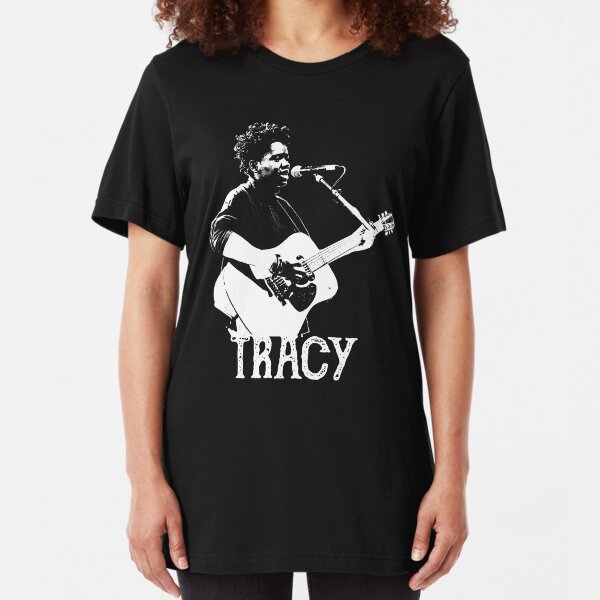Tracy - White Stencil Slim Fit T-Shirt