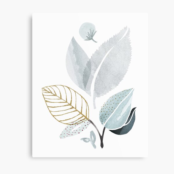 Sage and Such Abstract Watercolor Botanical Metal Print