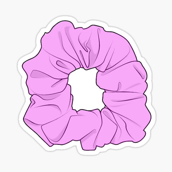 Pink Scrunchie Sticker By Doces19 Redbubble