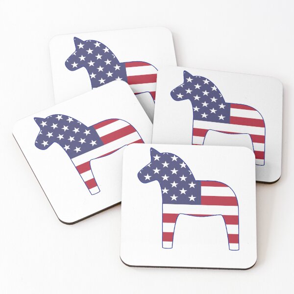 Item preview, Dala Horse Fun Swedish American Flag 4th Fourth of July designed and sold by funnytshirtemp.