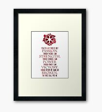 The Sith Code Framed Print