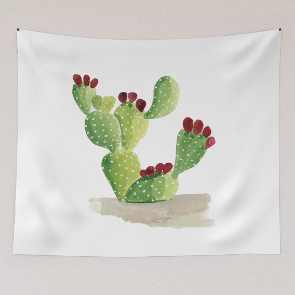 Item preview, Prickly Pear Cactus Watercolor Illustration designed and sold by ImageNugget.