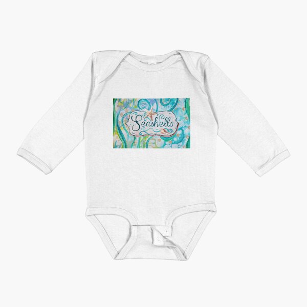 Seashells III by Jan Marvin Long Sleeve Baby One-Piece