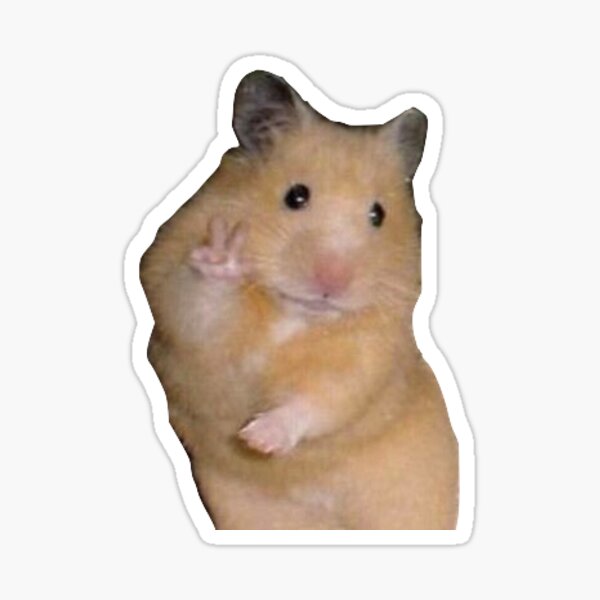 hamster peace sign Sticker