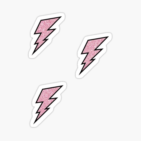 set of pink sparkly lightening bolts Sticker