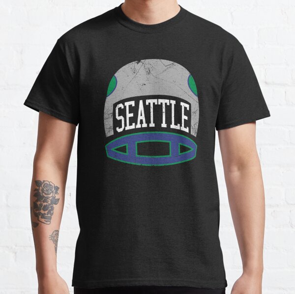 Seattle Seahawks - Sky Helmet T-Shirt Black