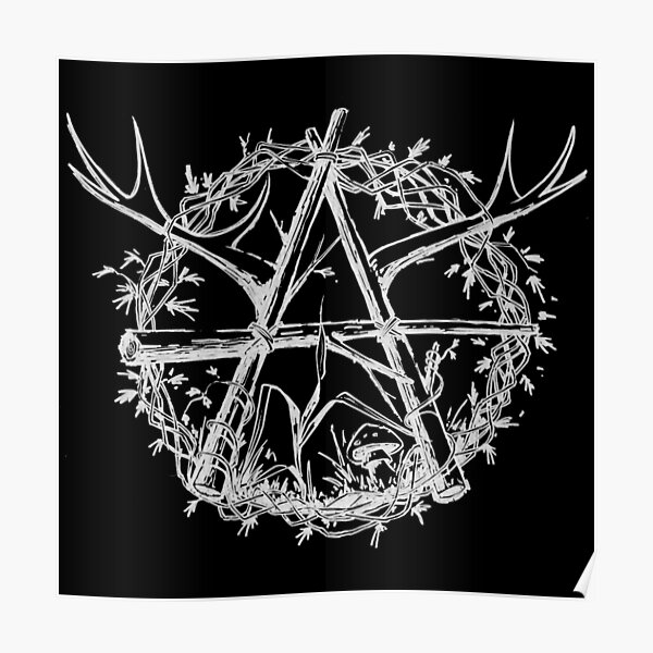 Antler Mayhem Lashed Logs White Logo Poster