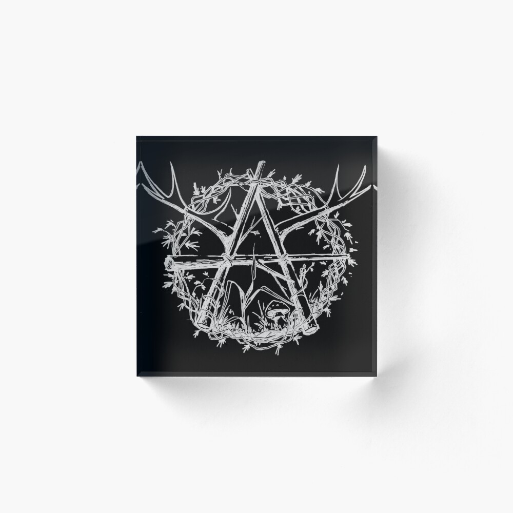 Antler Mayhem Lashed Logs White Logo Acrylic Block