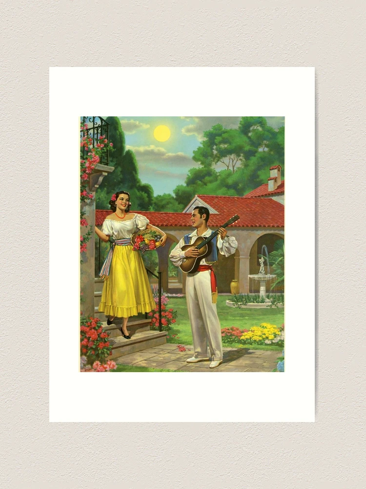 絵画 70s Mexican pair art Original Velvet Painting Mexico Art Aztec Warrior Lovers 30