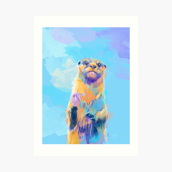 Mister Otter - Colorful Animal Portrait Art Print