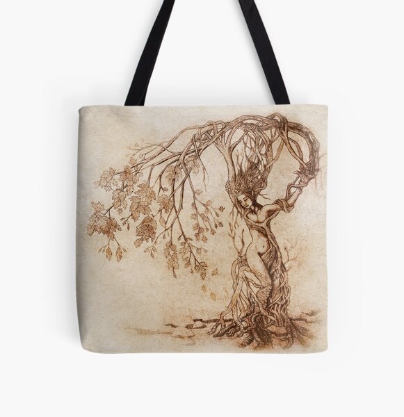 Hedge Witch, the Lady in the Tree All Over Print Tote Bag