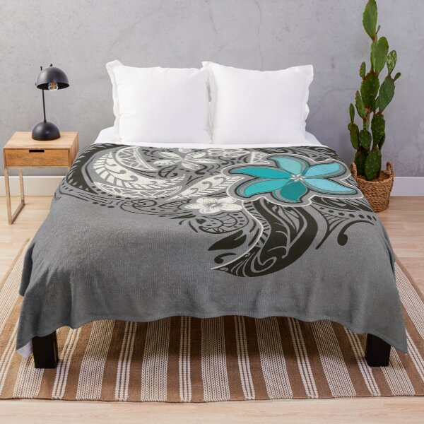 Item preview, Teal Polynesian Floral Tattoo Design designed and sold by sunnthreads.