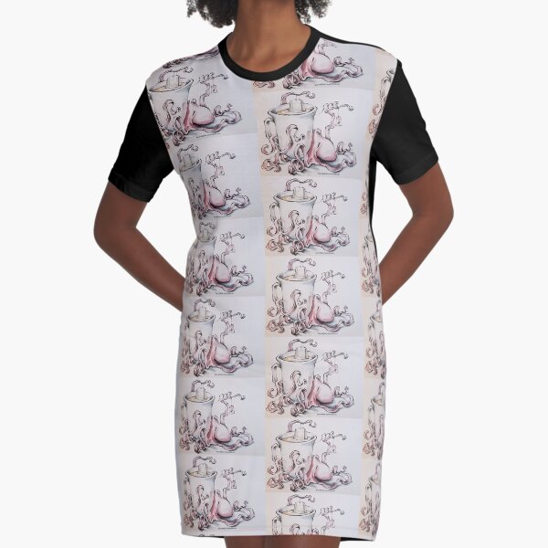 The British Columbian Tea Octopus Graphic T-Shirt Dress