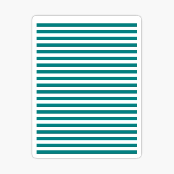 Teal Green and White Horizontal Stripes Sticker