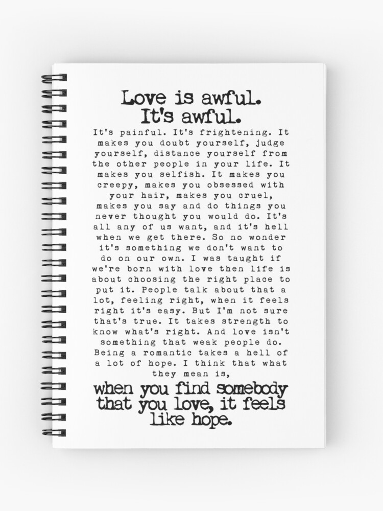 Fleabag Love Speech Hot Priest Wedding Typewriter Quote Spiral