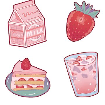 Artwork thumbnail, Strawberry Milk Sticker Pack by prismapansy
