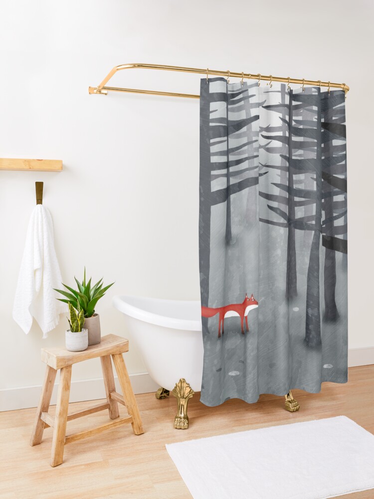 Alternate view of The Fox and the Forest Shower Curtain