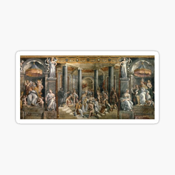 The Baptism of Constantine #FamousPlace, #international #landmark, #Raphael Rooms, Vatican City, Europe, Southern Europe, italian culture, art Sticker