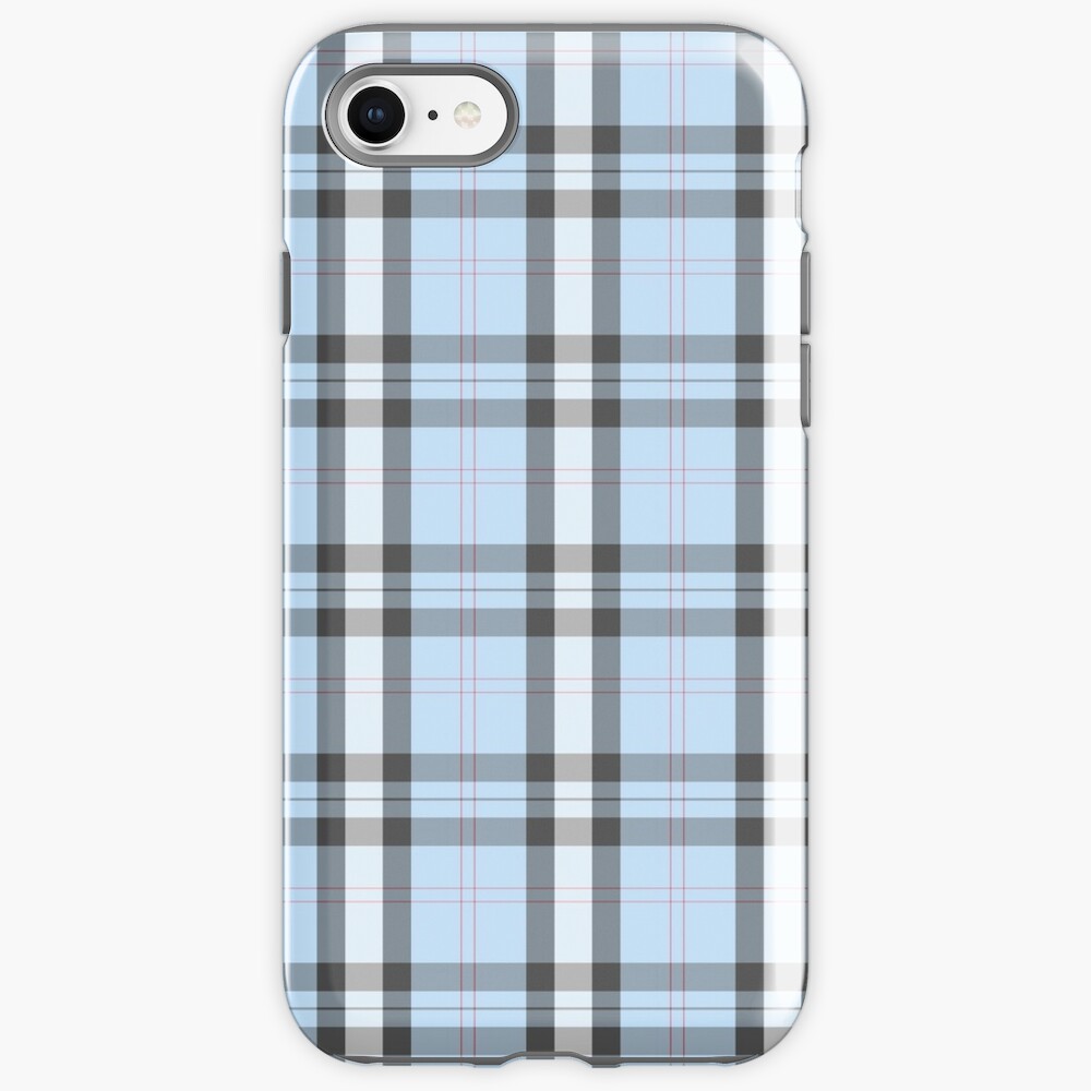 blue pastel plaid iPhone Case & Cover