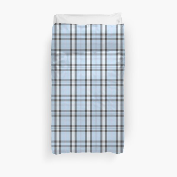 blue pastel plaid Duvet Cover