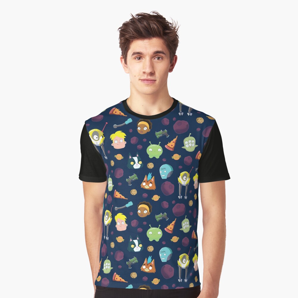 Final Space Character Pattern Graphic T-Shirt