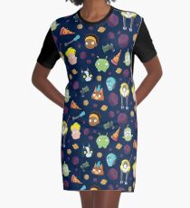 Final Space Character Pattern Graphic T-Shirt Dress