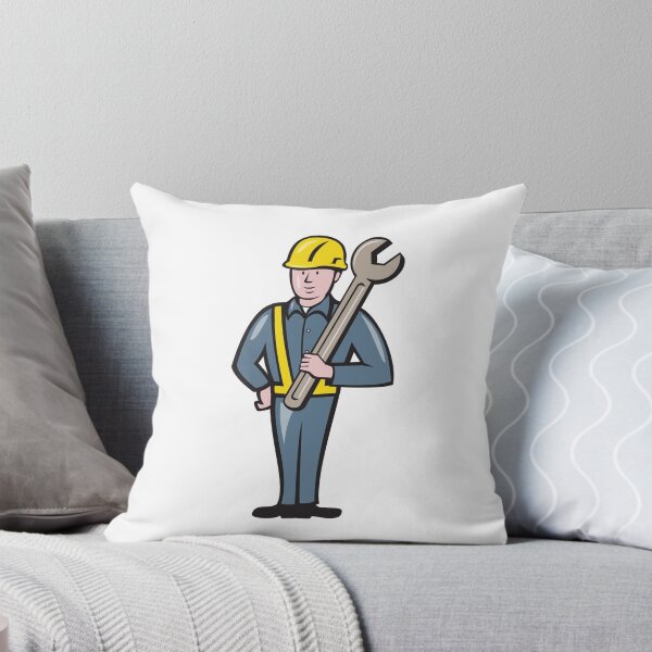 Item preview, Construction Worker Spanner Isolated Cartoon designed and sold by patrimonio.