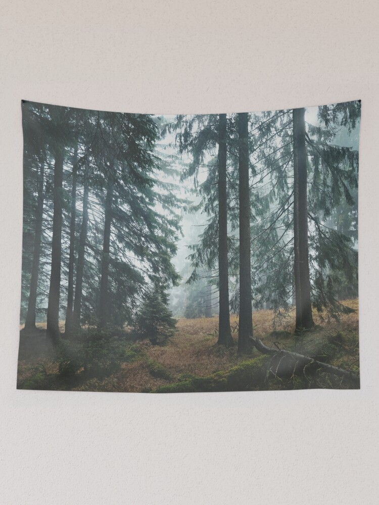 Foggy cheap forest tapestry