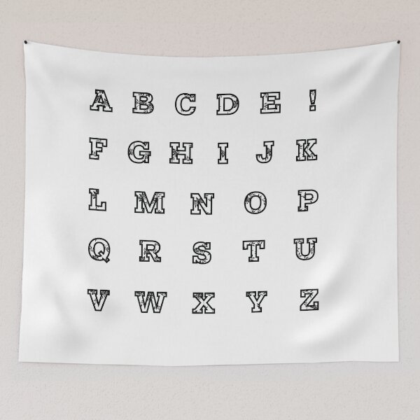 Item preview, Black and White Flower Vines College Letter Alphabet Sticker Pack 2 designed and sold by The-Goods.