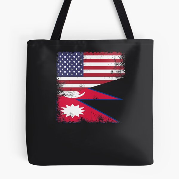 Item preview, Half Nepalese Flag Design | Vintage Nepal USA Gift designed and sold by melsens.