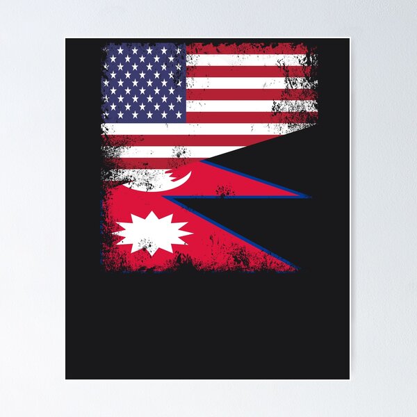 Item preview, Half Nepalese Flag Design | Vintage Nepal USA Gift designed and sold by melsens.