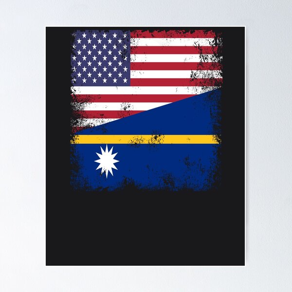 Item preview, Half Nauruan Flag Design | Vintage Nauru USA Gift designed and sold by melsens.