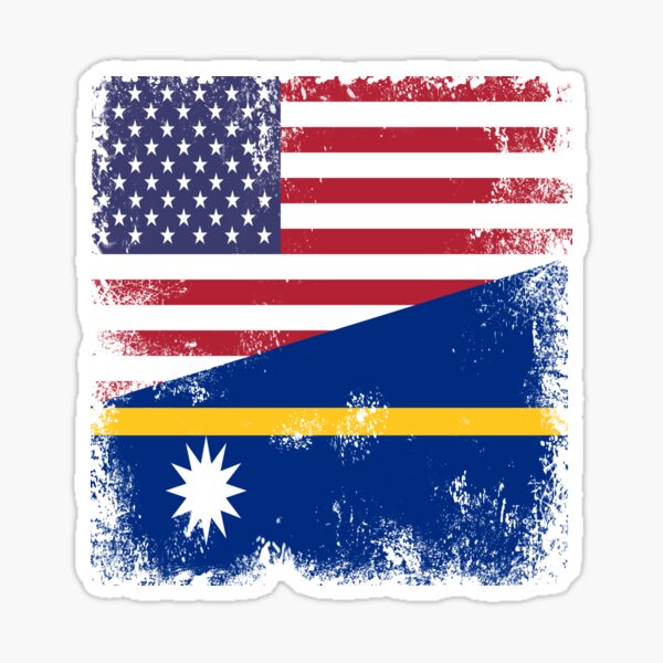 Item preview, Half Nauruan Flag Design | Vintage Nauru USA Gift designed and sold by melsens.